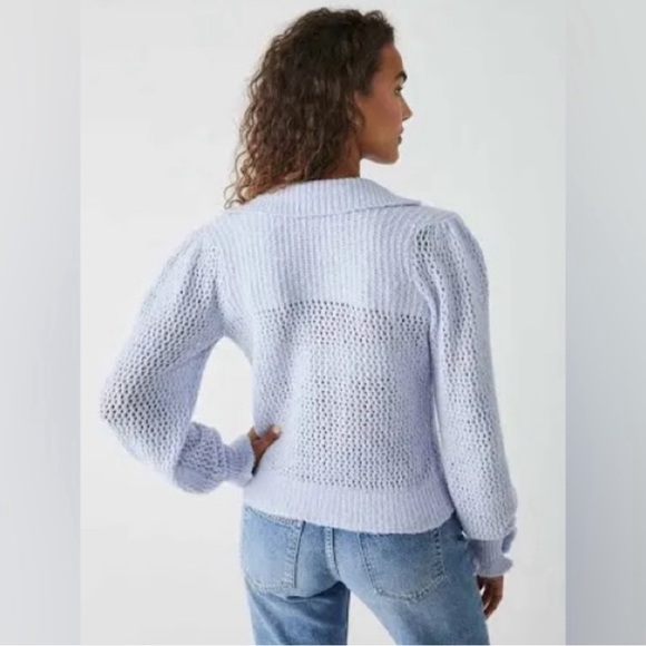 #101. NWT Free People snow drift light blue sweater - Picture 5 of 12